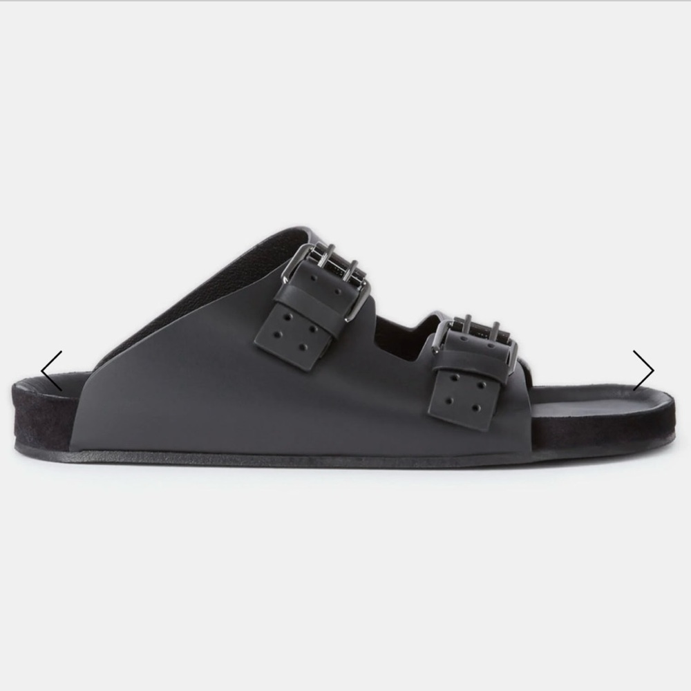 The Kooples Women’s Black Leather Double Strap Sandals FR 42 = US 11 NEW IN BOX!